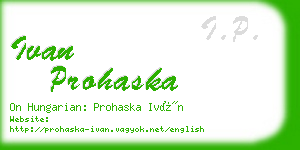 ivan prohaska business card